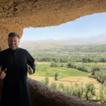Widok z jaskiń na dolinę Bamian, Afganistan